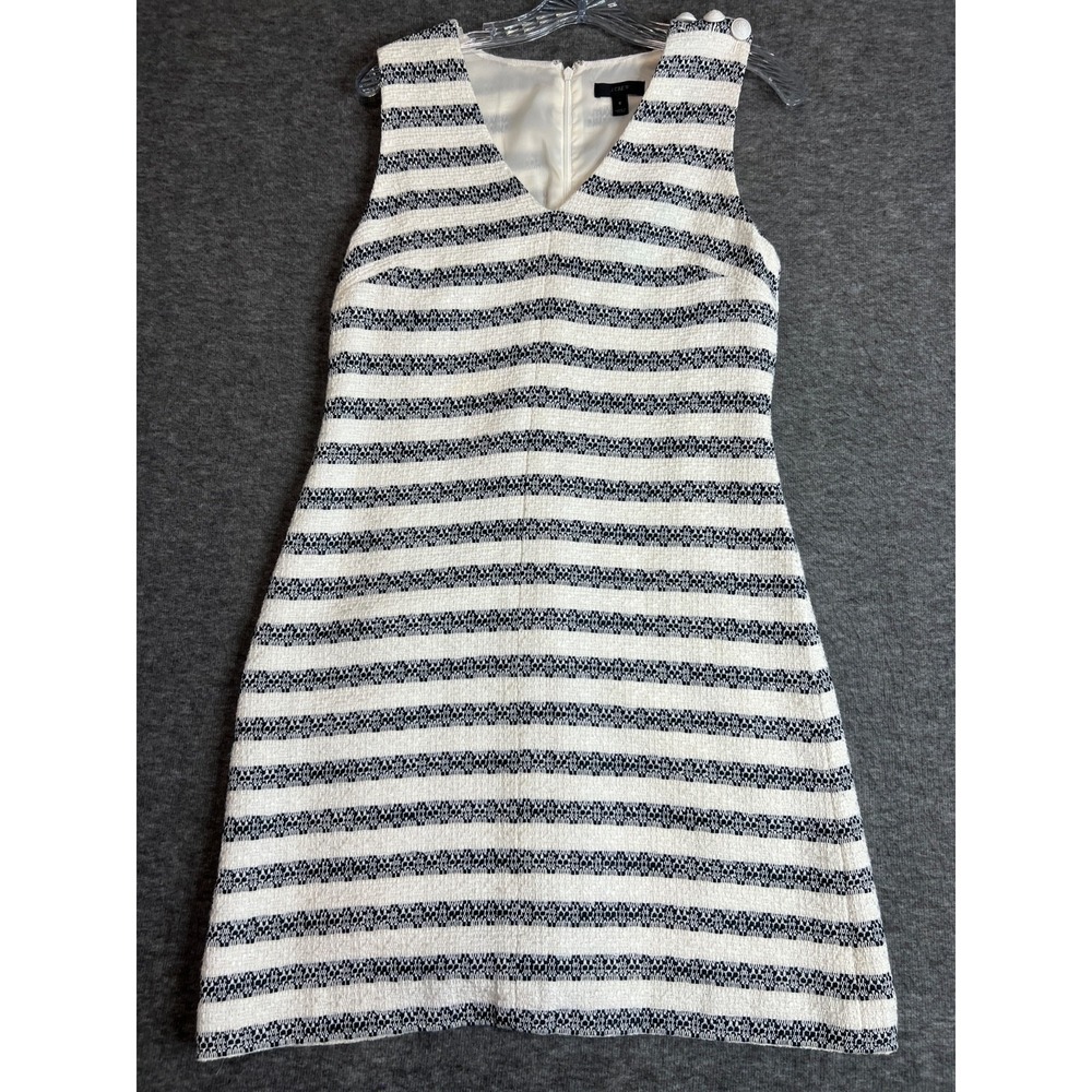 J. Crew Women's Striped Tweed Sheath Size 6 Blue/White Nautical